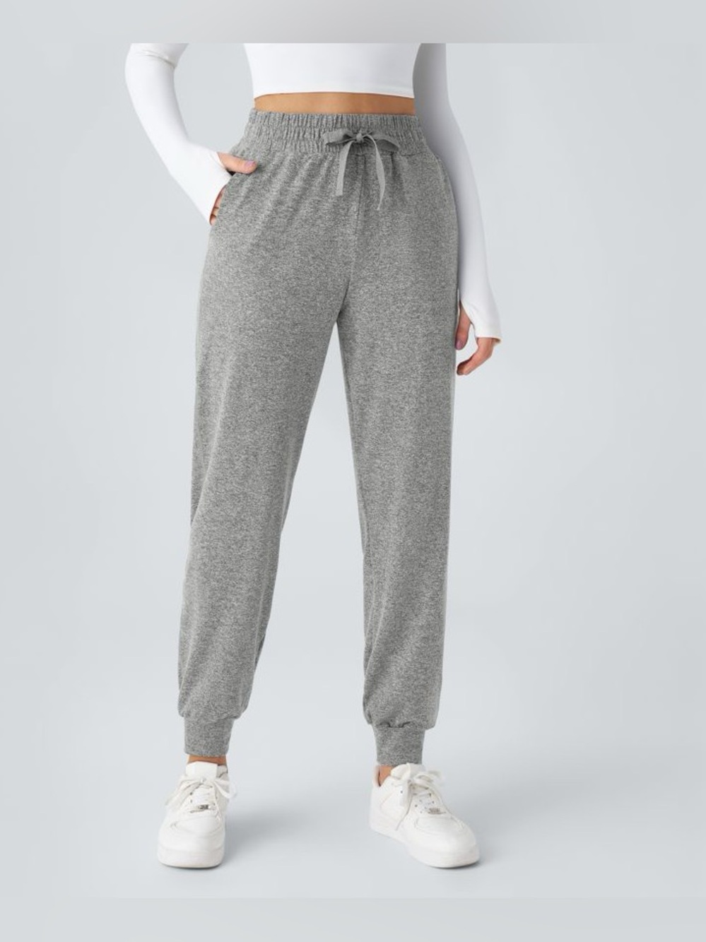NWT Halara High Waisted Drawstring Pocket Ruched Yoga Joggers with Pockets